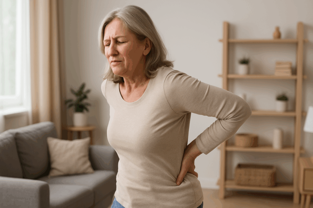 Žena s bolestí zad